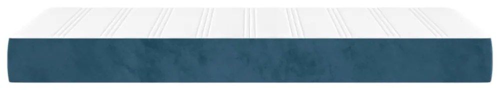 sötétkék bársony zsebrugós ágymatrac 80 x 200 x 20 cm