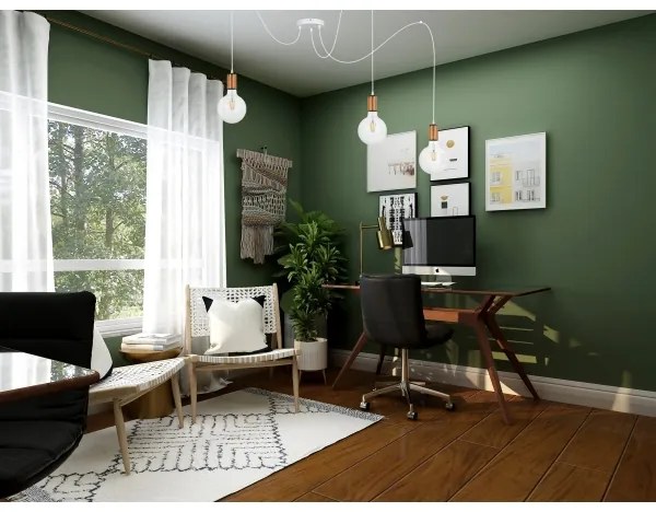 Csillár zsinóron MIROS 3xE27/60W/230V pók fehér/réz