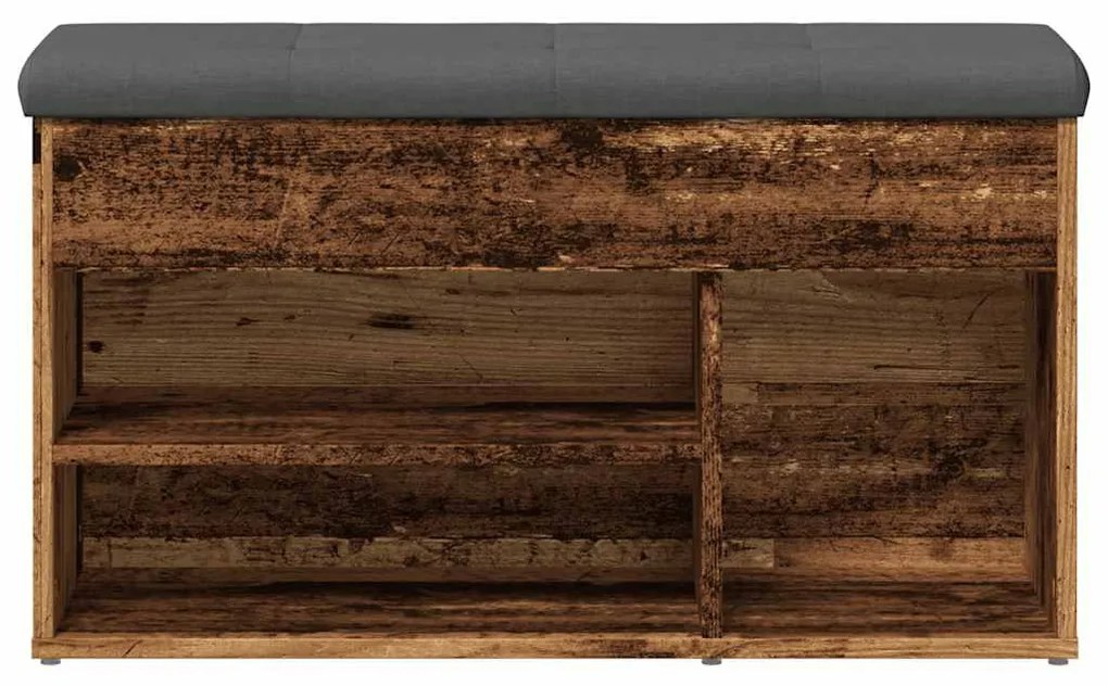 antik fa szerelt fa cipőtároló pad 82x32x45,5 cm