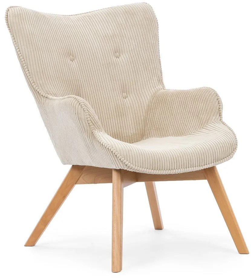 Bézs kordbársony fotel Niko – Ropez