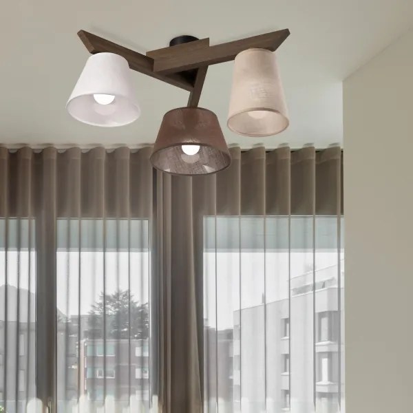 Brilagi - LED mennyezeti lámpa ANTHONY 3xE14/40W/230V tölgy-dió