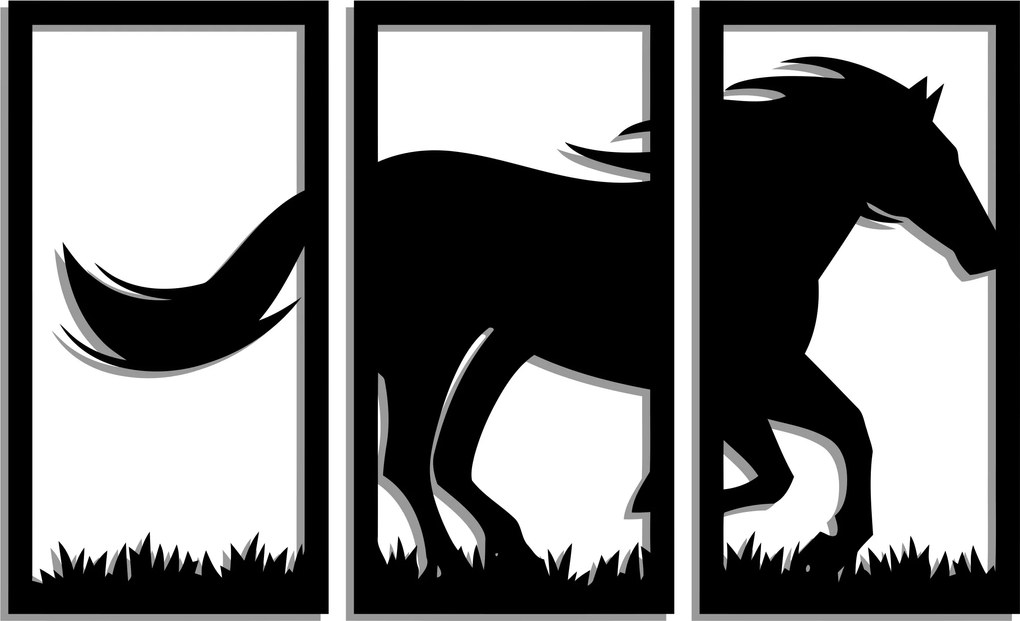 Áttört Kép Panel Dekoráció Ló 170CM XXXL Színek