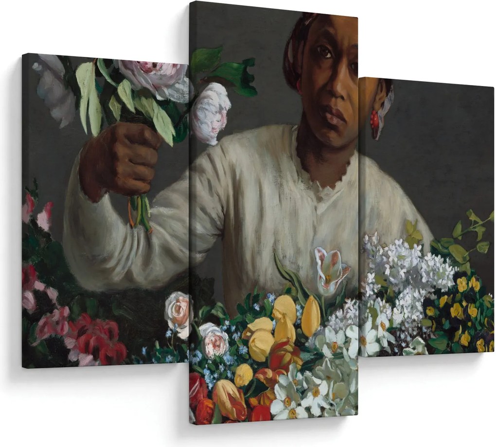 Kép - Frédéric Bazille, Young Woman with Peonies, reprodukciók (90x60 cm)