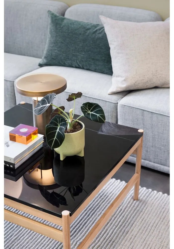 Fekete-natúr színű márvány dohányzóasztal 80x80 cm Raw – Hübsch