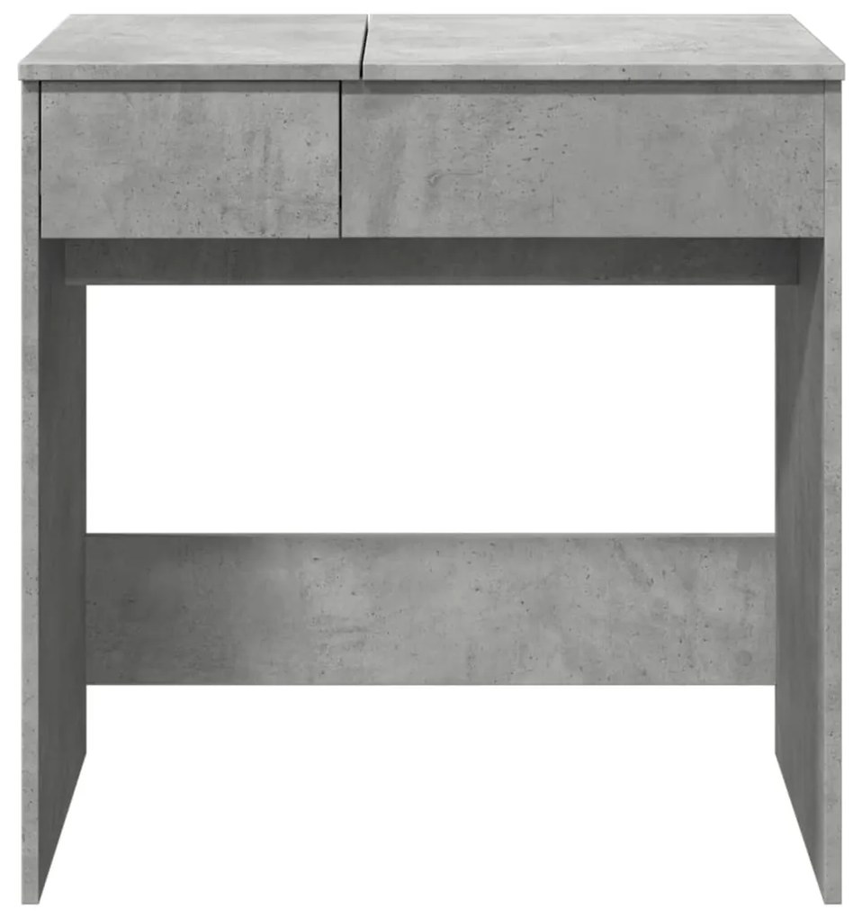 betonszürke fésülködőasztal tükörrel 73 x 46,5 x 120 cm