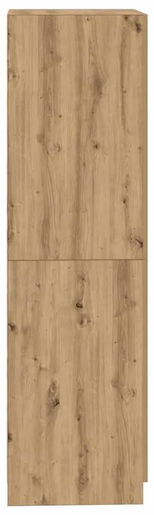 kézműves tölgy színű szerelt fa ruhásszekrény 90x52x200 cm