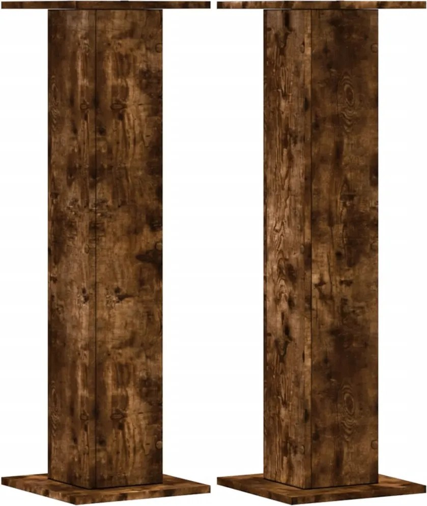 vidaXL 2 db füstös tölgy színű szerelt fa hangszóróállvány 30x30x95 cm