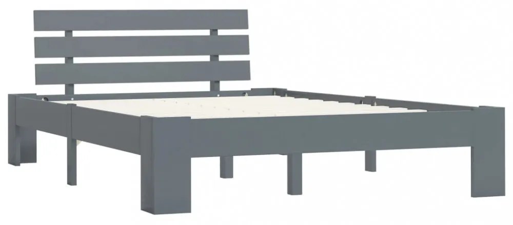 szürke tömör fenyőfa ágykeret 120 x 200 cm