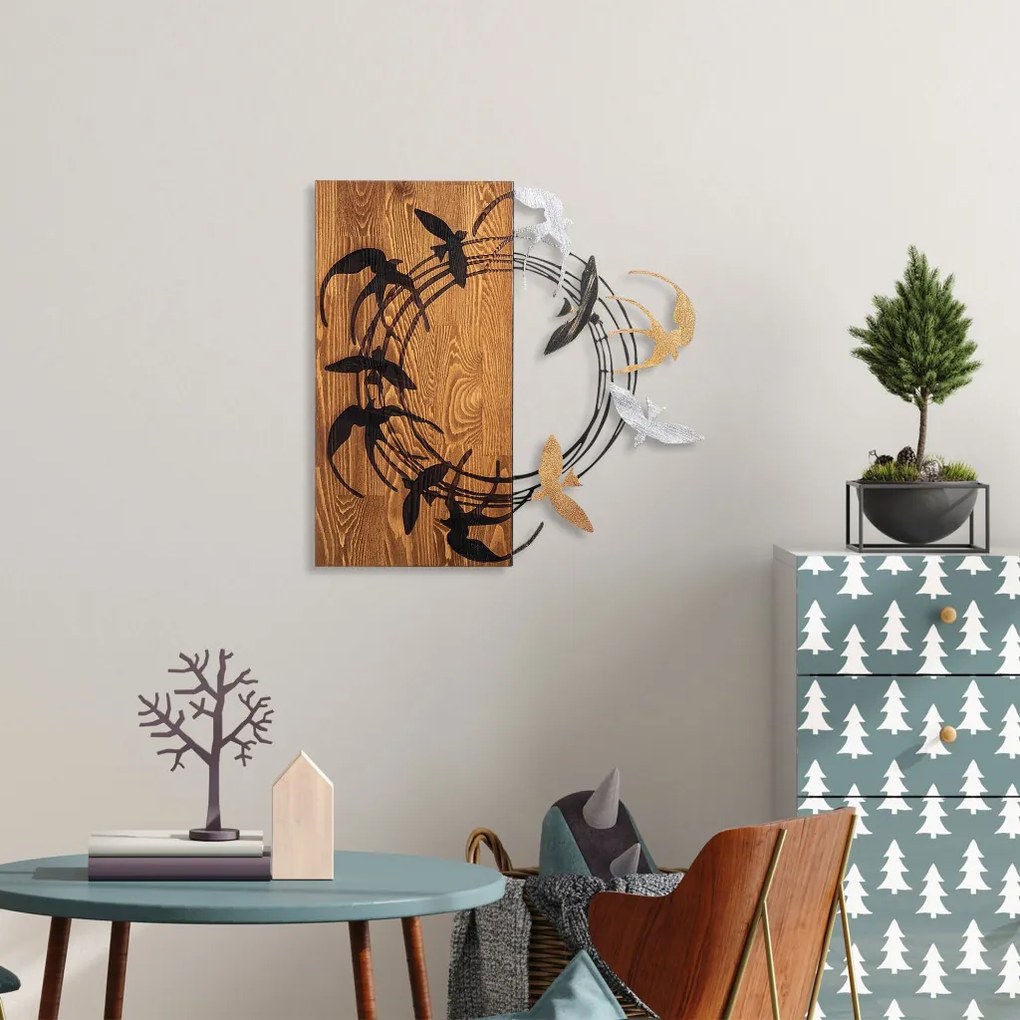 Spiral fém fa fali dekoráció, 58×58 cm – TR891TNL2368
