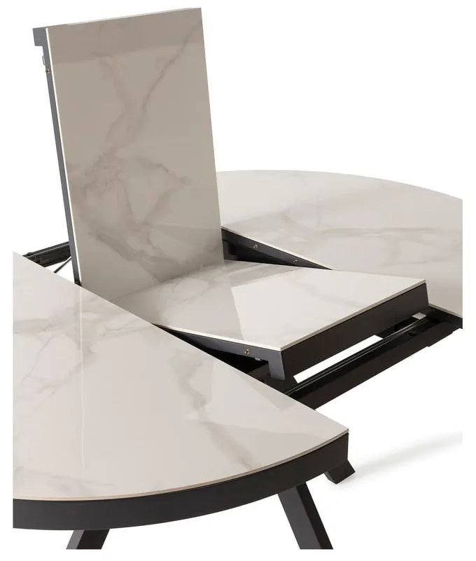 Kerek bővíthető étkezőasztal kerámia asztallappal, hosszabbító asztallappal ø 120 cm Bela – Marckeric