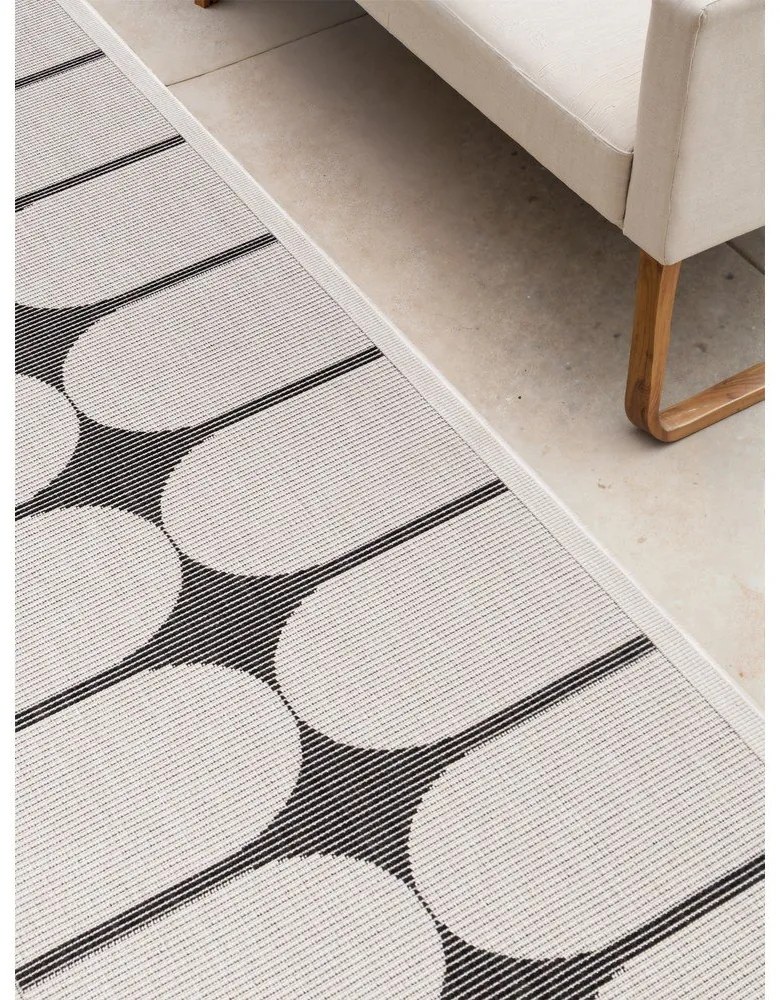Fekete-fehér kültéri-beltéri futószőnyeg 80x250 cm Duet Bowen – NORTHRUGS