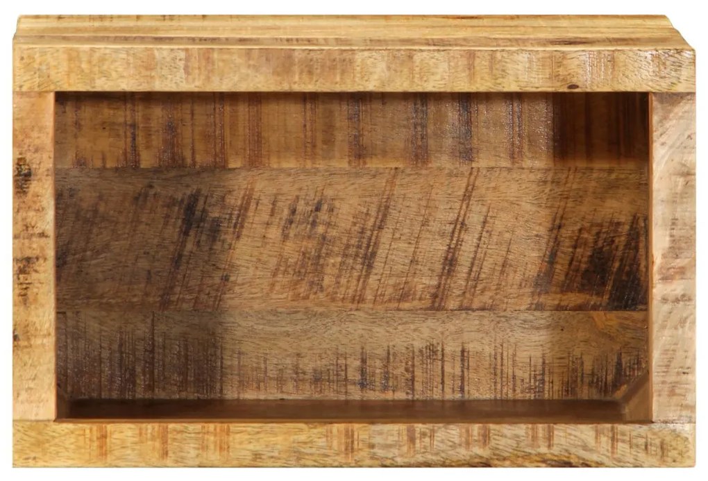 Fali Ágy Melletti Szekrény 40x30x25 cm Tömör Fa Durva Mangó