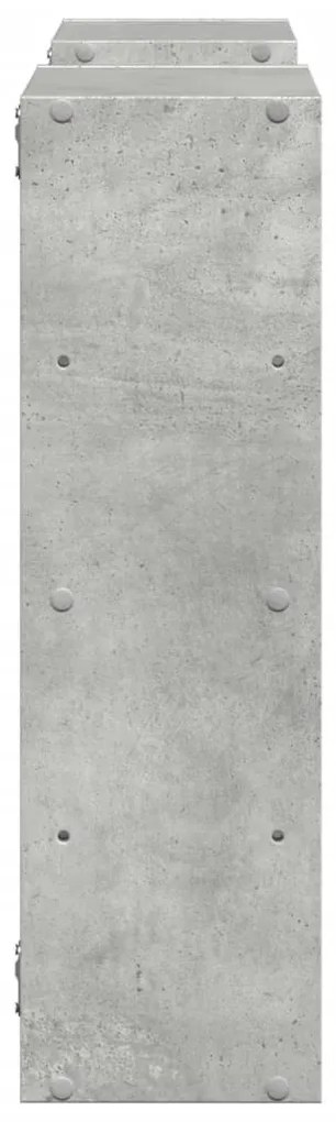 betonszürke szerelt fa fali polc 96 x 18 x 60 cm