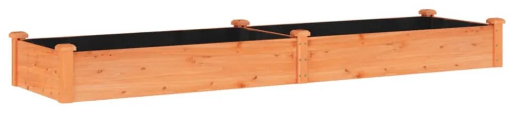 barna tömör fenyőfa kerti magaságyás béléssel 240x60x25 cm