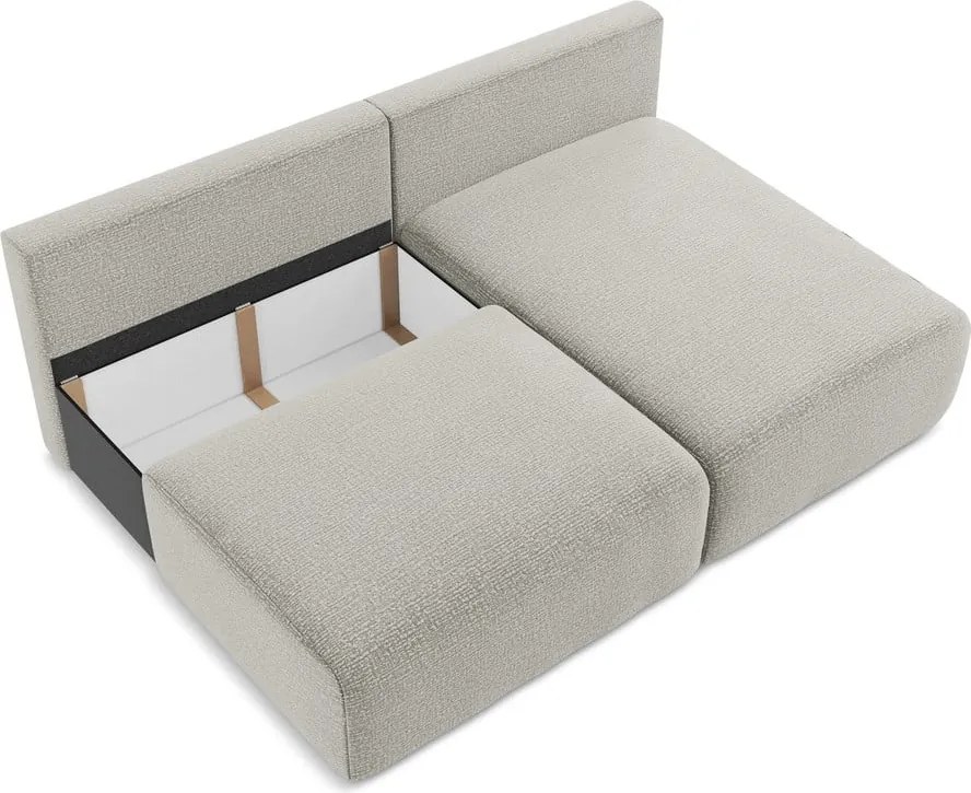 Világosszürke kinyitható-tárolóhelyes sarokkanapé (jobb oldali) Kalena – Makamii