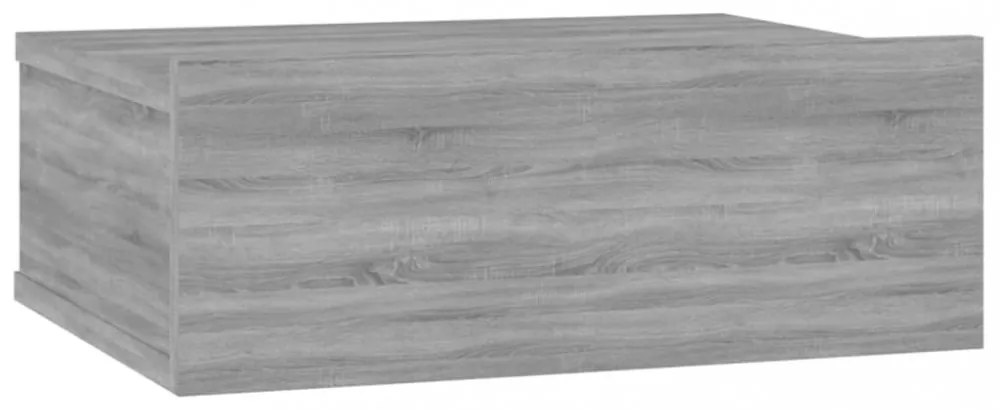 2 db szürke-sonoma szerelt fa függő éjjeliszekrény 40x30x15 cm