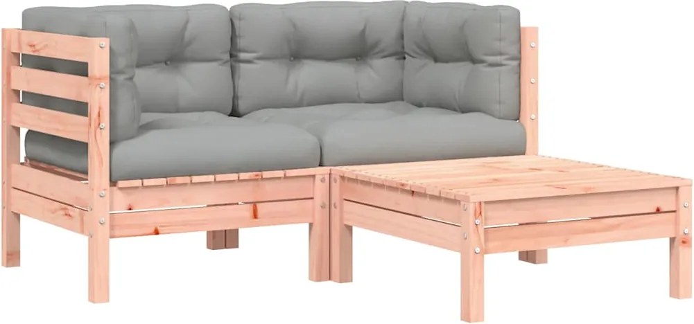 vidaXL kétszemélyes kerti kanapé párnával és lábzsámollyal