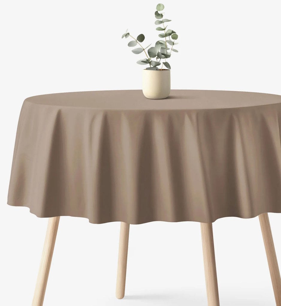 Goldea kör alakú pamut terítő - kávébarna Ø 120 cm