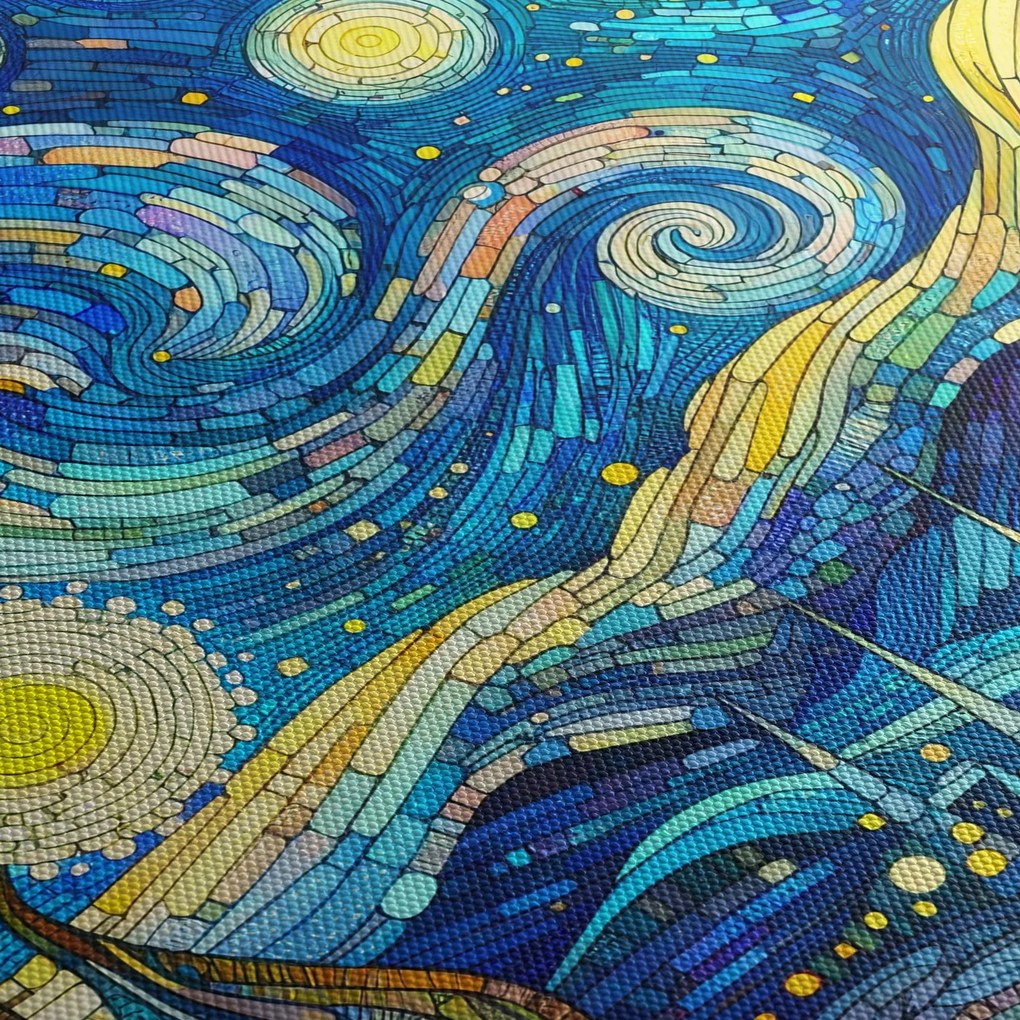 Kép – Csillagos éjszaka mozaikja (70x50 cm)