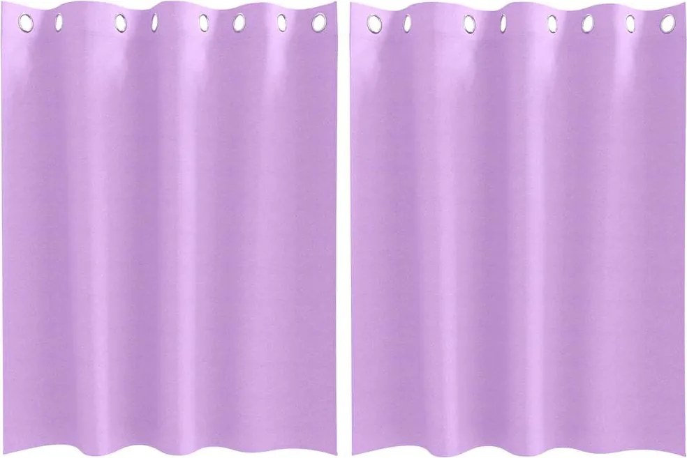 vidaXL Fekete Függöny Gyűrűkkel 2 pcs Lila 140 x 140 cm Poliészter