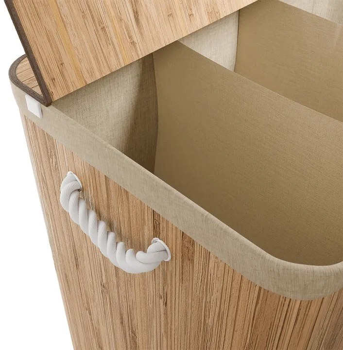 Juskys Curly bambusz kosár 150 L - természetes