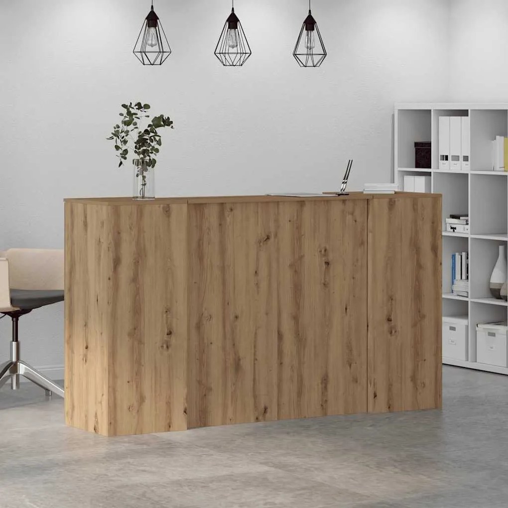 recepciós pult kézműves tölgy 180x50x103,5 cm szerelt fa
