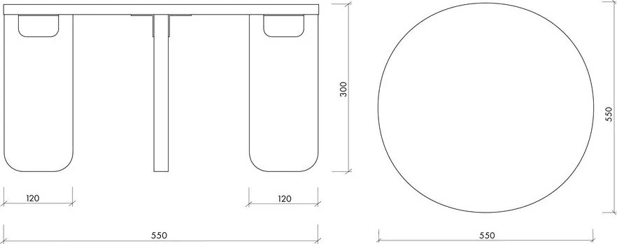 Natúr színű kerek dohányzóasztal tölgyfa dekoros asztallappal ø 55 cm Kuvu – noo.ma