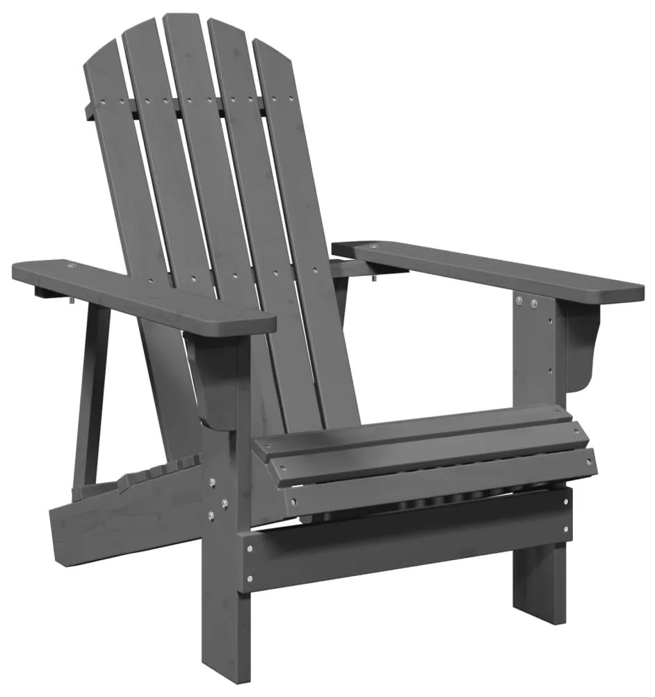szürke tömör fenyőfa Adirondack szék 69 x 85 x 90,5 cm