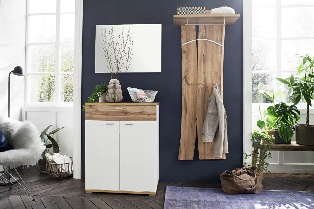 Nia komód wotan tölgy, fehér 74cm