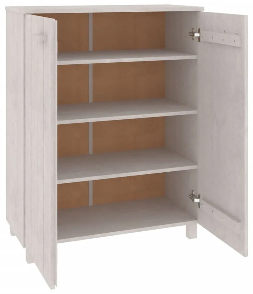 HAMAR fehér tömör fenyőfa cipőszekrény 85 x 40 x 108 cm