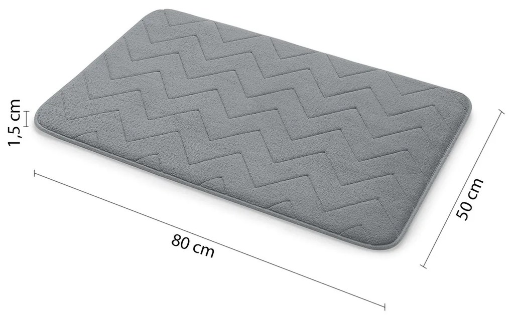 GEDY 96MS508008 Mousse fürdőszobaszőnyeg szürke ,50 x 80 cm