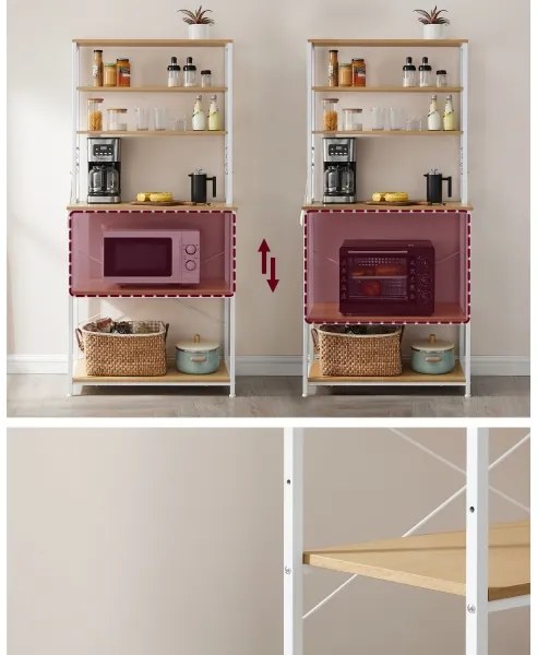 MARGE konyhai polcos állvány, barna/fehér