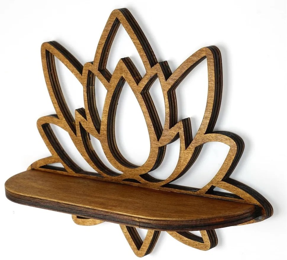 Natúr színű fali polc 33 cm Lotus – Kalune Design