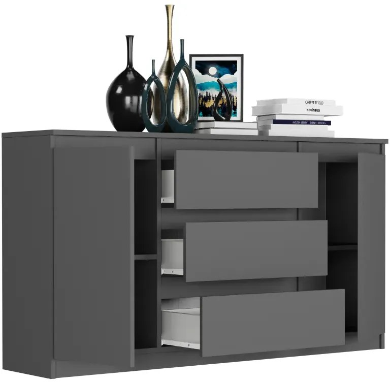 Tágas komód R-140-S3 - különböző színváltozatokban antracit