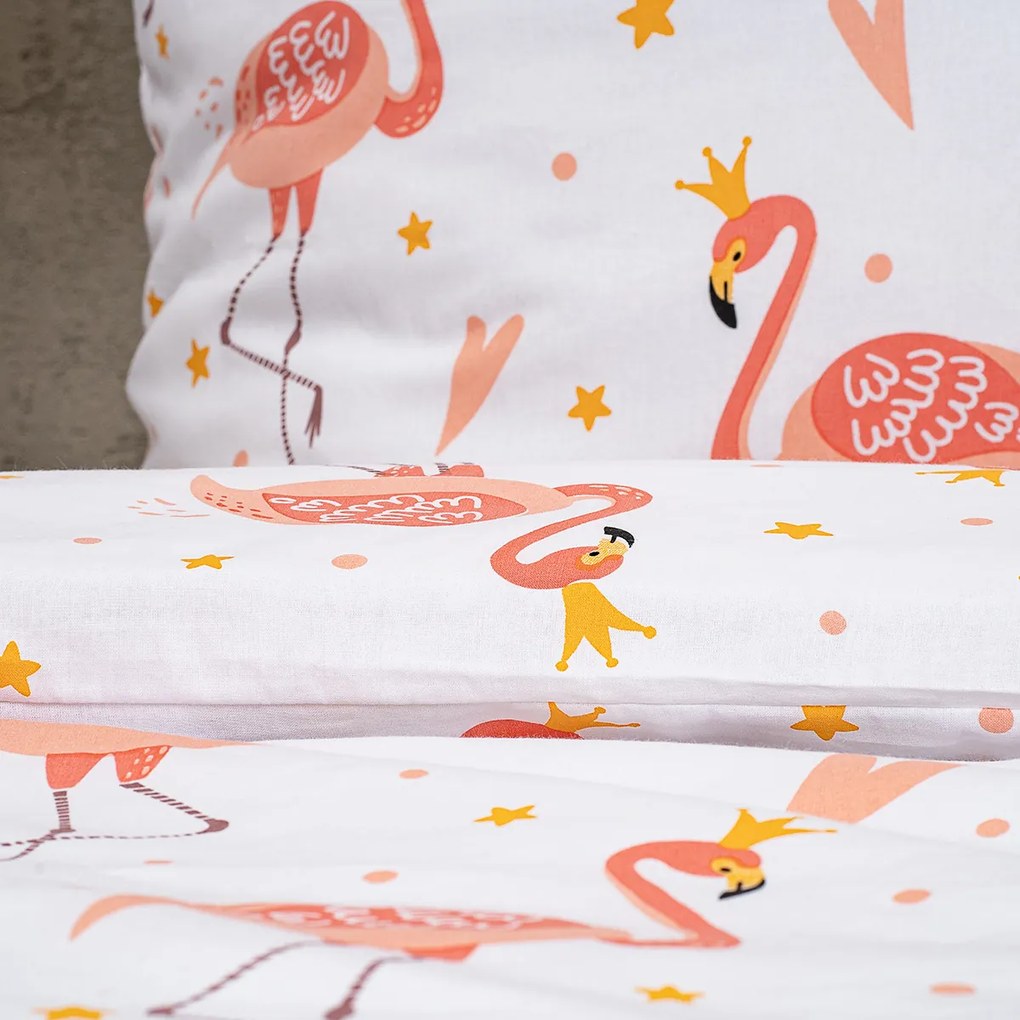 4Home Flamingo gyerek pamut ágyneműhuzat, 140 x 200 vcm, 70 x 90 cm, 140 x 200 cm, 70 x 90 cm