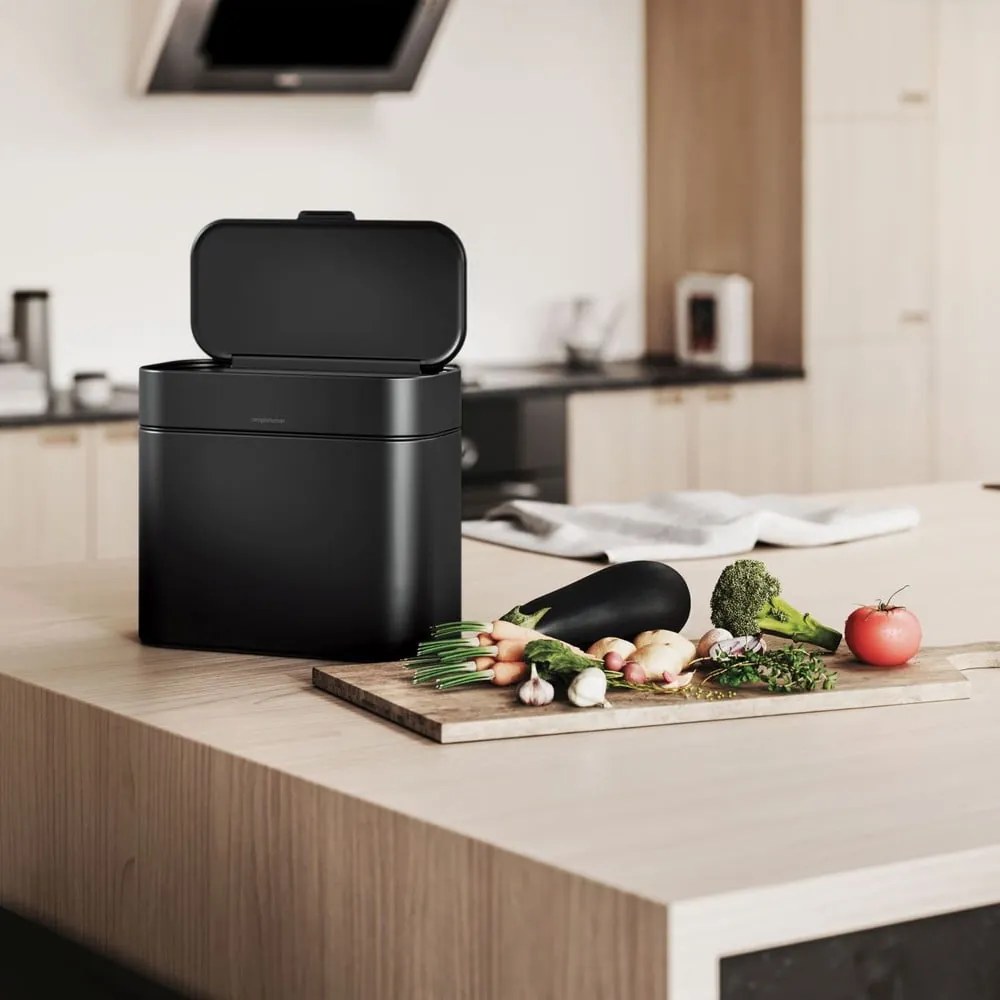 Matt fekete komposztálható hulladék gyűjtő 4 l – simplehuman