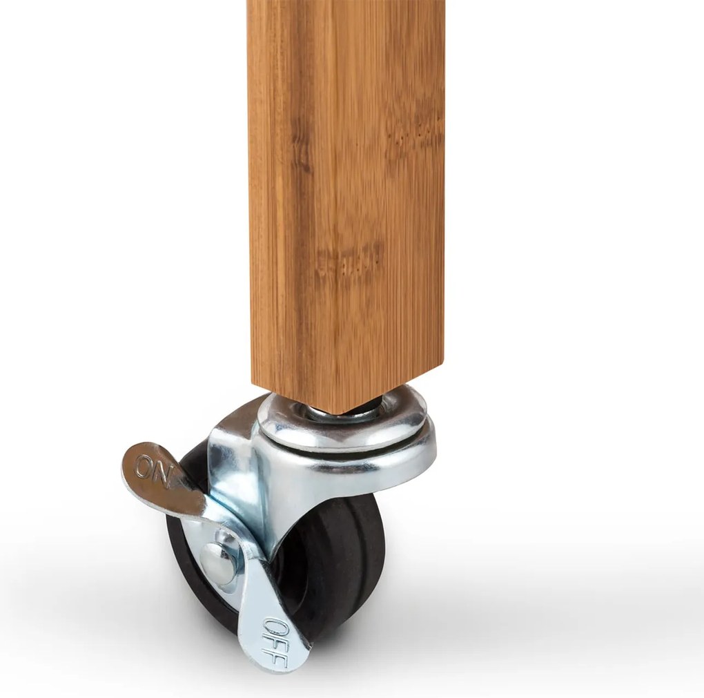 Klarstein Louisiana, tálalókocsi, konyhai kocsi, 5 szintes, fából készült szalvétatartó, mobil