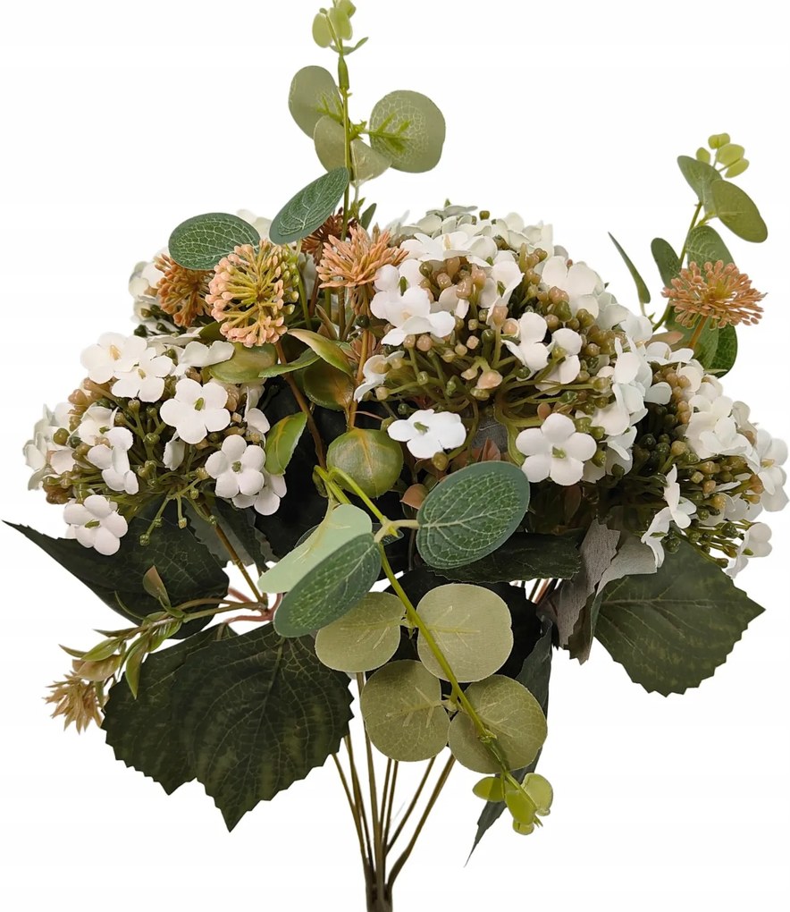 Mesterséges kalina csokor fehér 42 cm, zöld