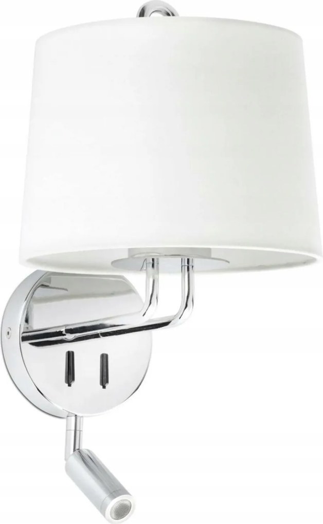 Faro Montreal fali lámpa króm/fehér Led olvasólámpával