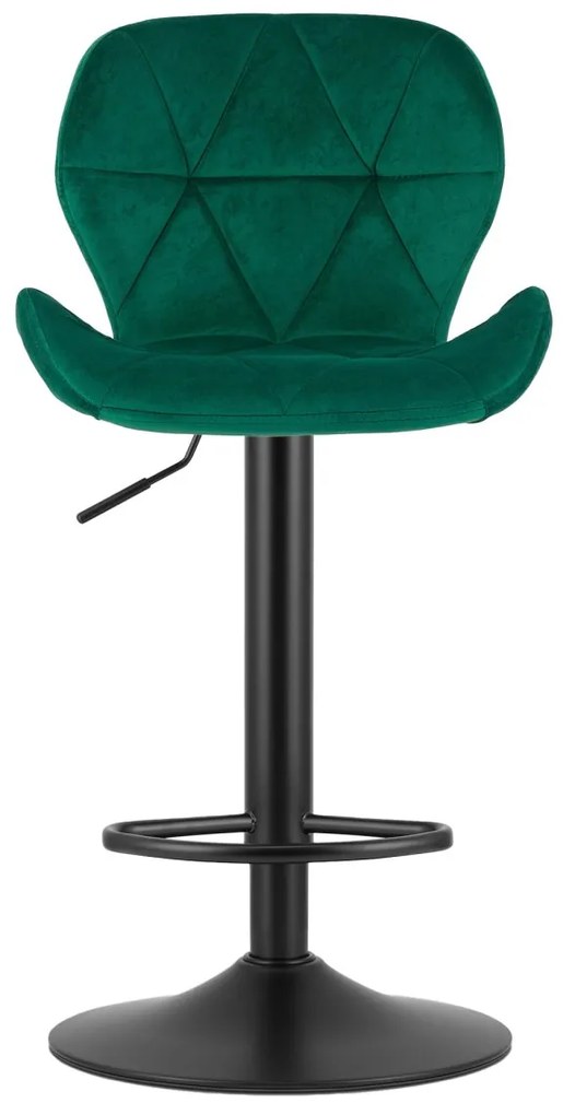 WEST VELVET bárszék fekete lábbal, zöld