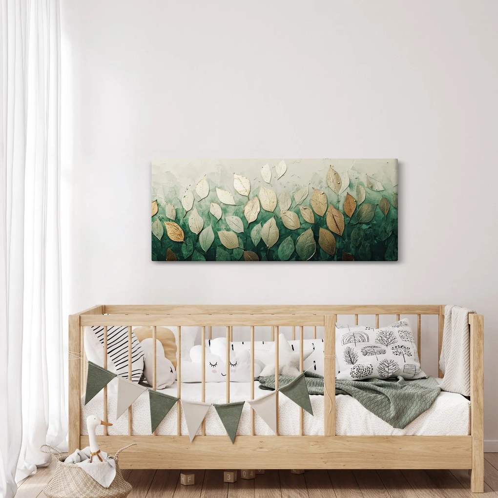 Kép - Arany-zöld levelek (120x50 cm)