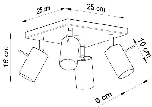 Brilagi -  LED Spotlámpa ASMUS 4xGU10/7W/230V fekete