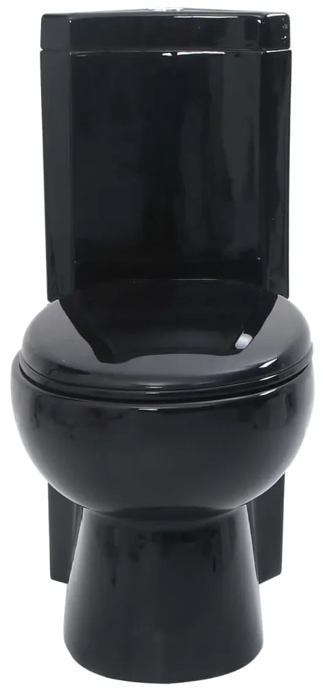 vidaXL fekete kerámia fürdőszobai sarok WC