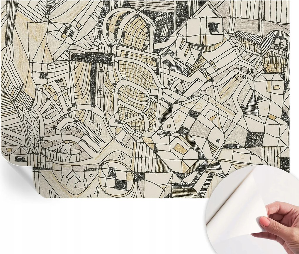 Öntapadós tapéta 3D fali furnér geometrikus absztrakt 152x104 cm