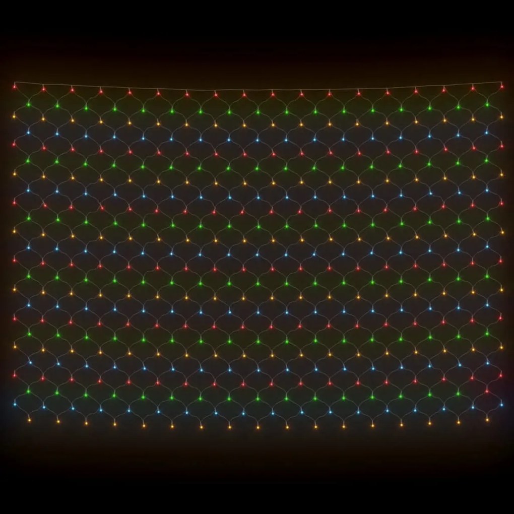 színes kültéri hálós karácsonyi világítás 204 LED-del 3 x 2 m