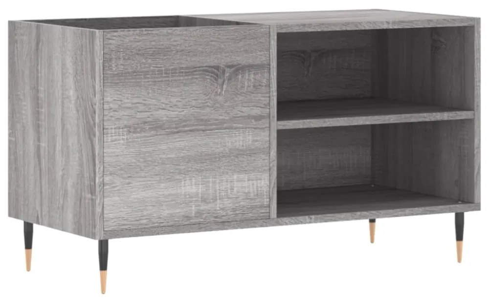 szürke sonoma színű szerelt fa hanglemezszekrény 85x38x48 cm