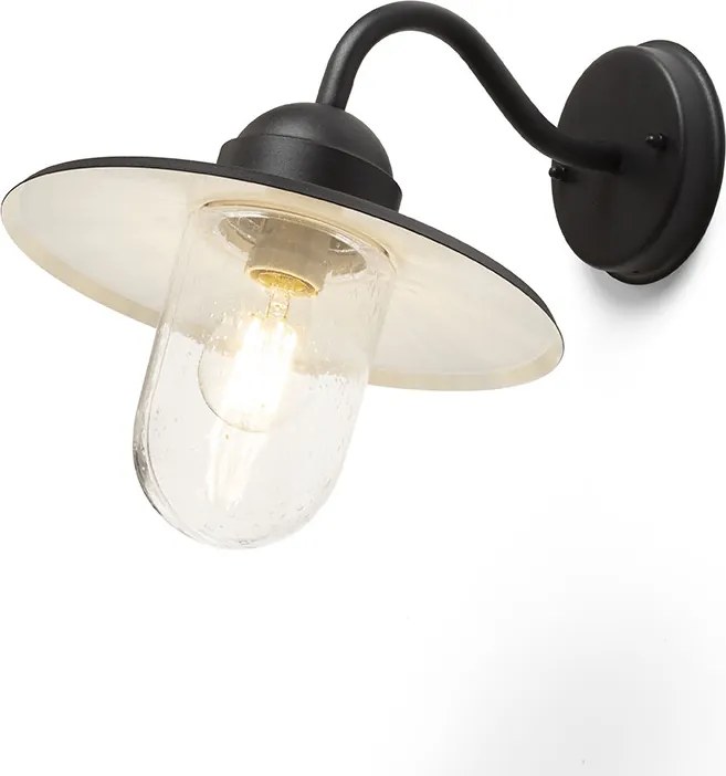 RENDL BEACON fali lámpa fekete strukturált üveg 230V LED E27 15W IP44