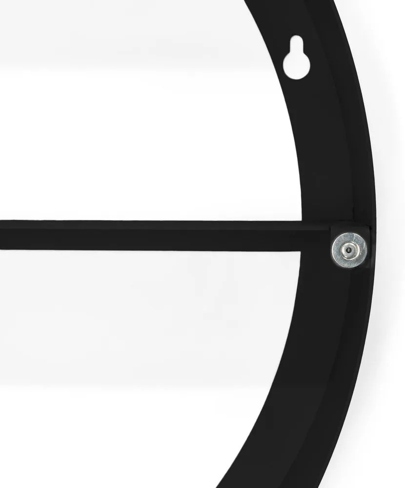 Fekete fém fali tükrös fürdőszoba szekrény 55x55 cm Sonnet – Spinder Design