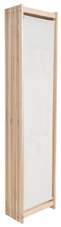 Krémszínű 5-paneles szövetparaván 200 x 170 x 4 cm