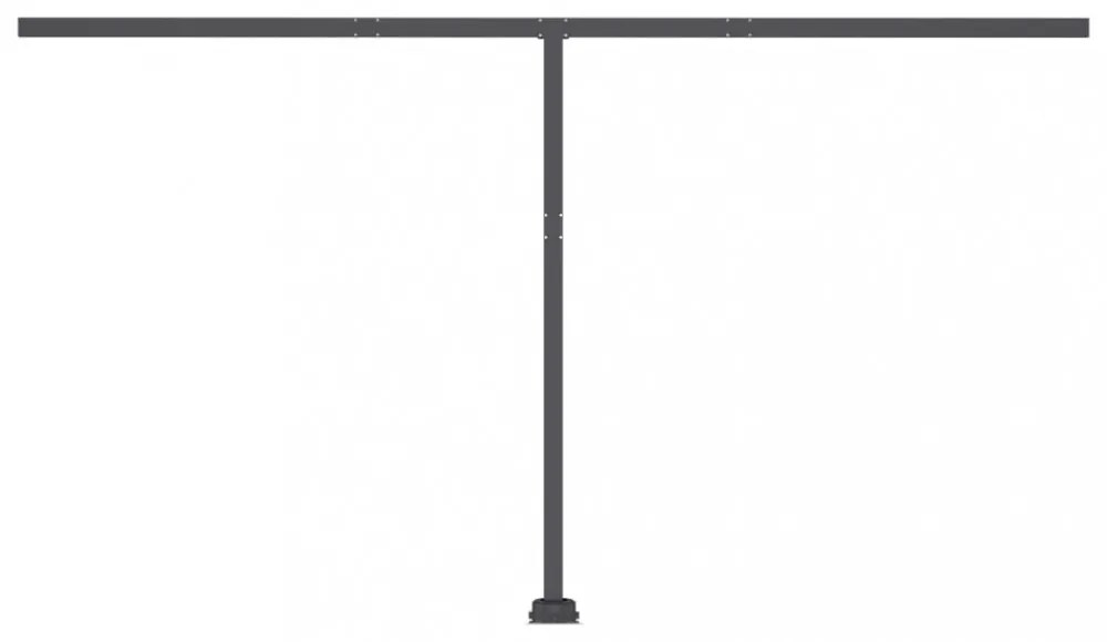 sárga-fehér kézzel kihúzható póznás napellenző 450 x 350 cm